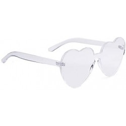 Aviator Rimless Sunglasses Heart Transparent One Piece Colorful Glasses - Transparent Heart - CD1883HH0QR $12.70