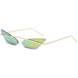 Cat Eye Narrow Cat Eye Sunglasses Women Vintage Retro Sun Glasses for Women Mirror Gift - Gold - C718H3S3GKC $20.07