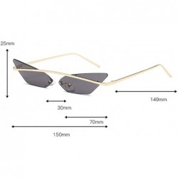 Cat Eye Narrow Cat Eye Sunglasses Women Vintage Retro Sun Glasses for Women Mirror Gift - Gold - C718H3S3GKC $7.92