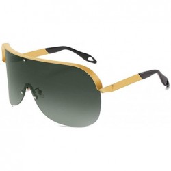Shield Oversized Windproof Glasses Fashion Sunglasses - Green - CF1935D4EM9 $29.54