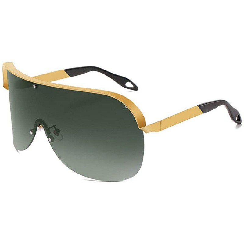 Shield Oversized Windproof Glasses Fashion Sunglasses - Green - CF1935D4EM9 $14.96