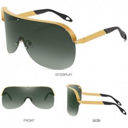 Shield Oversized Windproof Glasses Fashion Sunglasses - Green - CF1935D4EM9 $14.96