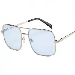 Square Square Pilot Sunglasses Men Driving Male Luxury Sun Glasses for Women Metal Cool Shades Mirror Retro - 3 - C918QWTIY6K...