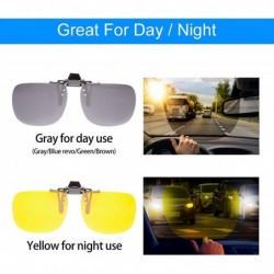 Oval Polarized Clip On Sunglasses Driving Reading 2Pack - Oval (Green & Yellow) - CJ18Y43GRSN $10.62