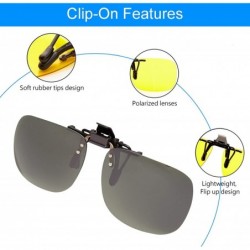 Oval Polarized Clip On Sunglasses Driving Reading 2Pack - Oval (Green & Yellow) - CJ18Y43GRSN $10.62