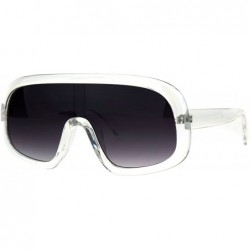 Oversized Oversized Futurism Robotic Shield Sport Racer Plastic Sunglasses - Clear Smoke - CS1827EU23O $19.38