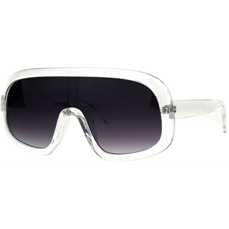 Oversized Oversized Futurism Robotic Shield Sport Racer Plastic Sunglasses - Clear Smoke - CS1827EU23O $10.85