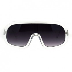 Oversized Oversized Futurism Robotic Shield Sport Racer Plastic Sunglasses - Clear Smoke - CS1827EU23O $10.85