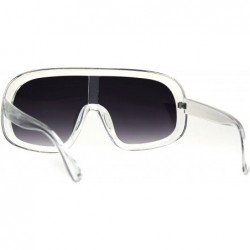 Oversized Oversized Futurism Robotic Shield Sport Racer Plastic Sunglasses - Clear Smoke - CS1827EU23O $10.85