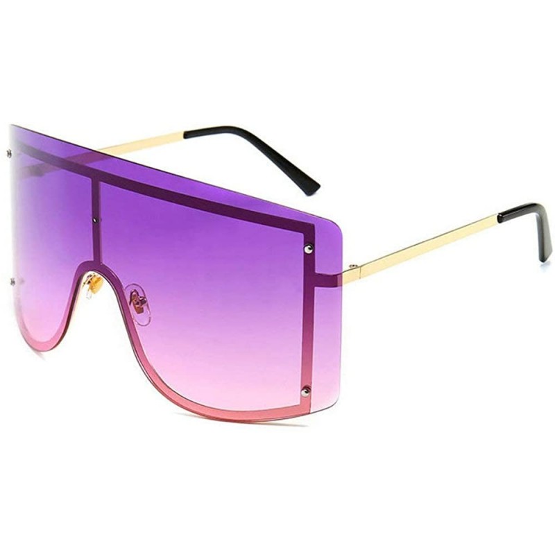 Square Fashion Oversize Sunglasses Gradient Glasses - Gradient Purple - C9190O8Q58G $12.48