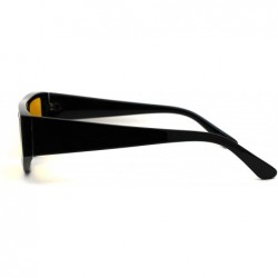 Shield Retro Flat Top Shield Plastic Sunglasses - Black Yellow - CR18ZWQ935M $12.84