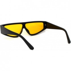 Shield Retro Flat Top Shield Plastic Sunglasses - Black Yellow - CR18ZWQ935M $12.84