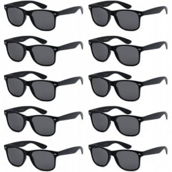 Wayfarer WHOLESALE UNISEX 80'S RETRO STYLE BULK LOT PROMOTIONAL SUNGLASSES - 10 PACK - Matte Black - Smoke - CV12N79K0ZP $21.60