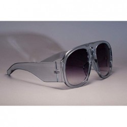 Oversized 45497 Retro Oversize Sunglasses Men Women Gradient Lens Brand C1 Black Black - C4 Clear Gray - CF18YQNA4Z3 $25.84