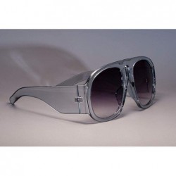 Oversized 45497 Retro Oversize Sunglasses Men Women Gradient Lens Brand C1 Black Black - C4 Clear Gray - CF18YQNA4Z3 $8.81