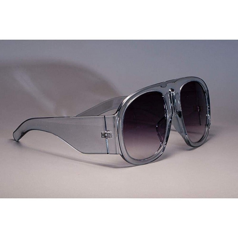 Oversized 45497 Retro Oversize Sunglasses Men Women Gradient Lens Brand C1 Black Black - C4 Clear Gray - CF18YQNA4Z3 $8.81