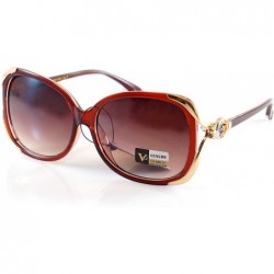 Butterfly Luxury Rhinestone Ribbon Jewel Temple Oversize Butterfly Sunglasses A219 - Wine Red/ Black Gr - C918H8M74QI $25.77