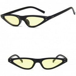 Oversized Vintage style Teardrop Cat Eye Sunglasses for Women PC Resin UV 400 Protection Sunglasses - Black Yellow - CV18SASG...