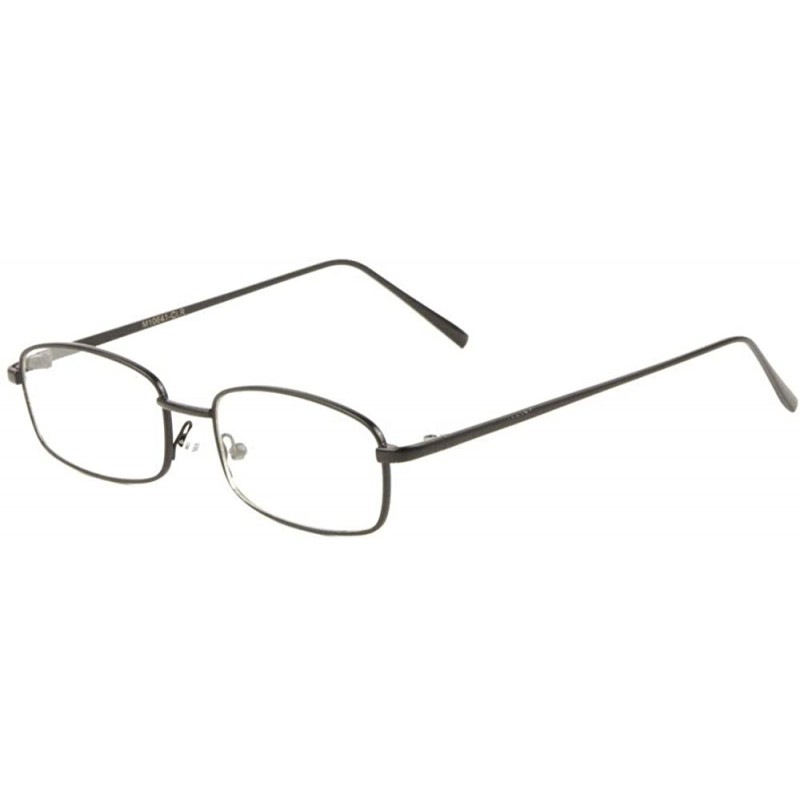 Rectangular Thin Frame Rounded Rectangular Clear Lens Sunglasses - Black - C5198D8WD4Y $15.89