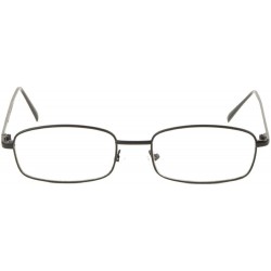 Rectangular Thin Frame Rounded Rectangular Clear Lens Sunglasses - Black - C5198D8WD4Y $15.89