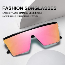 Oversized Oversized Square Sunglasses for Women Men Fashion Siamese Lens Style Flat Top Shield Shades - CI199QEKHM0 $13.19
