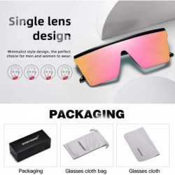 Oversized Oversized Square Sunglasses for Women Men Fashion Siamese Lens Style Flat Top Shield Shades - CI199QEKHM0 $13.19