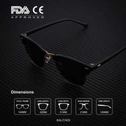 Rectangular Polarized Sunglasses for Men and Women Semi-Rimless Frame Driving Sun glasses 100% UV Blocking - CN18QI06ZZQ $14.13