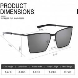 Square Men Women's Sunglasses Polarized Square Frame UV400 Protection for Driving Fishing Hiking - Black - CS18T6SR7KX $19.01