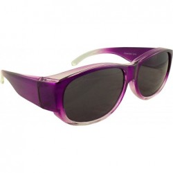 Shield Womens Ombre Fit Over Sunglasses Wear Over Prescription Glasses Polarized Lenses - Purple With Case - CH12DZT3J8J $18.80