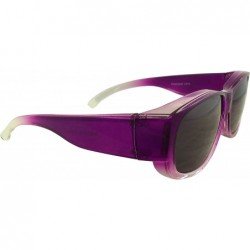 Shield Womens Ombre Fit Over Sunglasses Wear Over Prescription Glasses Polarized Lenses - Purple With Case - CH12DZT3J8J $18.80