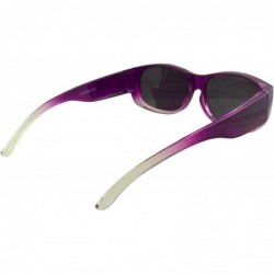 Shield Womens Ombre Fit Over Sunglasses Wear Over Prescription Glasses Polarized Lenses - Purple With Case - CH12DZT3J8J $18.80