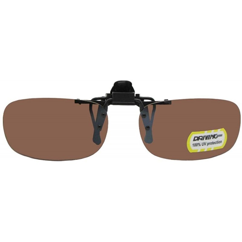 Rectangular Rectangular Non Polarized Driving Lens Flip up Sunglasses - Black Frame Non Polarized Amber Lenses - CN180Q9X4D3 ...