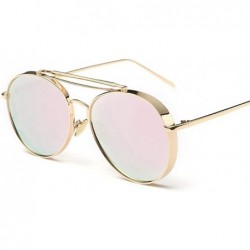 Aviator Pink Sunglasses Women Brand Designer UV400 Shades Golden Ladies Eyewear 2 - 2 - C818YZW5WDO $16.76