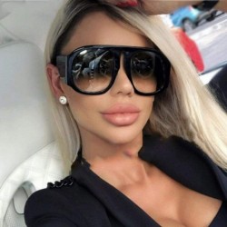 Oversized 45497 Retro Oversize Sunglasses Men Women Gradient Lens Brand C1 Black Black - C4 Clear Gray - CF18YQNA4Z3 $8.81