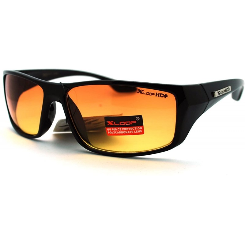 Rectangular HD Lens Sunglasses High Definition Driving Lens Rectangular Sports - Black - CI11PT0SUS7 $12.34