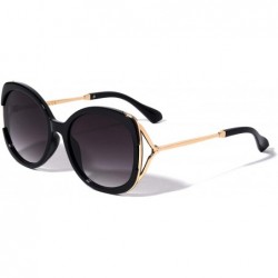Butterfly Thick Frame Rounded Butterfly Sunglasses - Smoke - C71993ZLX8Y $28.03