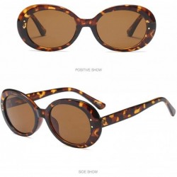 Square Women Vintage Oval Shape Sunglasses Retro Eyewear Fashion Ladies Large Frame Radiation Protection Sunglasses - F - C11...