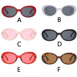 Square Women Vintage Oval Shape Sunglasses Retro Eyewear Fashion Ladies Large Frame Radiation Protection Sunglasses - F - C11...