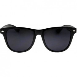 Wayfarer Men's Black Classic Horn Rimmed Retro Sunglasses - Black - CE12NDU1LKM $12.11