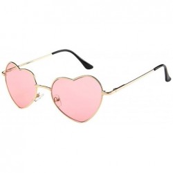 Sport Women Men Sunglasses-Retro Metal Frame Sunglasses Heart Shape Stylish Eyewear - E - C218EMXW2R8 $16.63