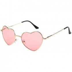 Sport Women Men Sunglasses-Retro Metal Frame Sunglasses Heart Shape Stylish Eyewear - E - C218EMXW2R8 $11.39