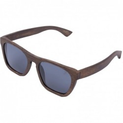 Square Wooden Sunglasses Bamboo Handmade Polarized Glasses UV400 Protection Eyewear - Brown - CT18RXQGNGZ $33.37