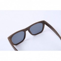 Square Wooden Sunglasses Bamboo Handmade Polarized Glasses UV400 Protection Eyewear - Brown - CT18RXQGNGZ $16.68