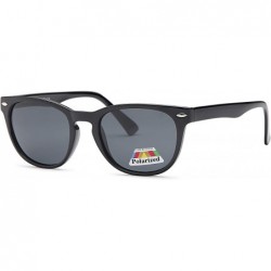 Round Unisex Polarized Sunglasses - Round Lightweight Frame - No Sun Glare - Black - CQ18EMDGEM4 $14.43