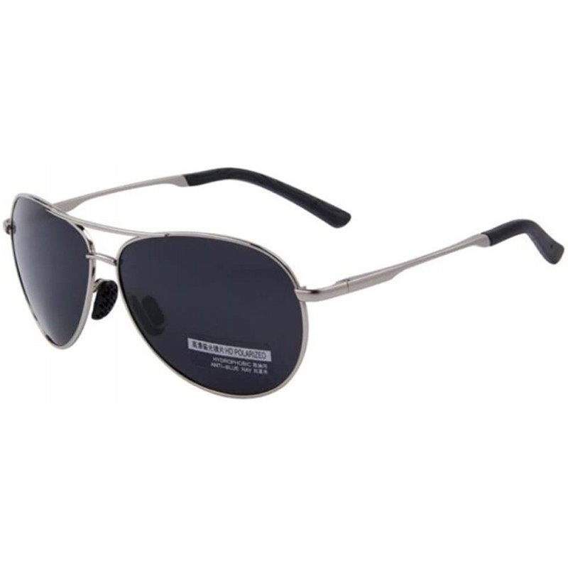 Men's Driving UV400 Polarized Sunglasses Sport fishing Shield Eyewear  Glasses - Silver - CV17YW0OQNQ