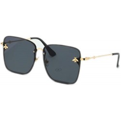 Square Square Metal Sunglasses Retro Sunglasses for Men and Women - 2 - CW198QXSILH $49.82