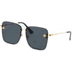 Square Square Metal Sunglasses Retro Sunglasses for Men and Women - 2 - CW198QXSILH $27.23