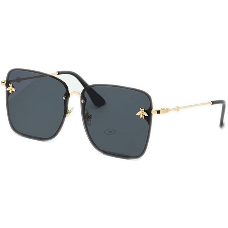 Square Square Metal Sunglasses Retro Sunglasses for Men and Women - 2 - CW198QXSILH $27.23