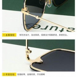 Square Square Metal Sunglasses Retro Sunglasses for Men and Women - 2 - CW198QXSILH $27.23