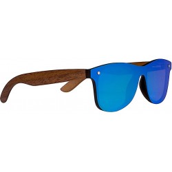 Rimless Walnut Wood Sunglasses with Flat Mirror Polarized Lens - CW18E8S7R7E $67.19
